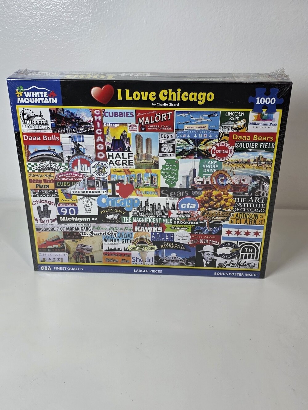 BRAND NEW - WHITE MOUNTAIN PUZZLE -  I LOVE CHICAGO - 1000 PIECE - SEALED #1529
